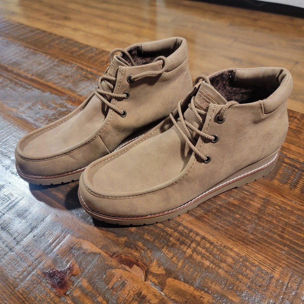 Skechers Women's Bobs‎ Chill Wedge Elevated Bliss Booties Size 10 Brown Lace Up